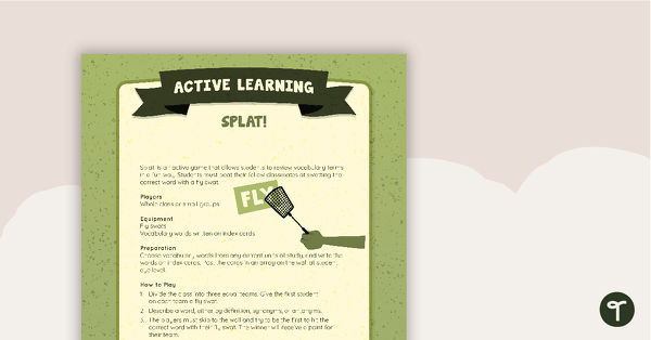 Go to Splat! Active Game teaching resource