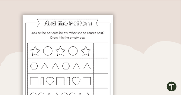 Preview image for Find the Pattern Worksheet - teaching resource