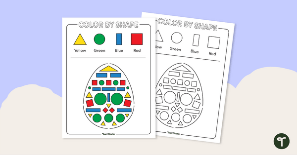 Preview image for Color by 2D Shape - Egg - teaching resource