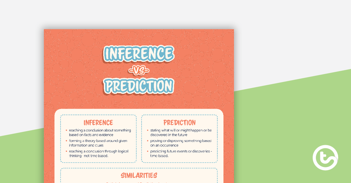 Inference vs Prediction Poster teaching resource