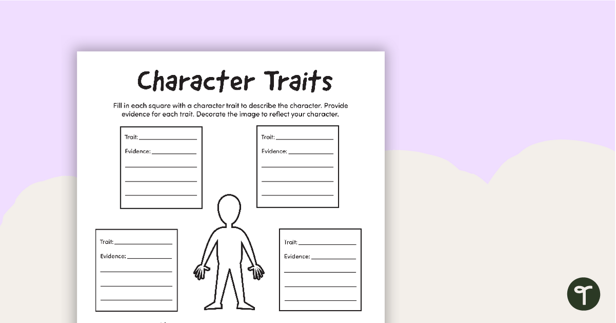 Character Traits Graphic Organizer teaching resource