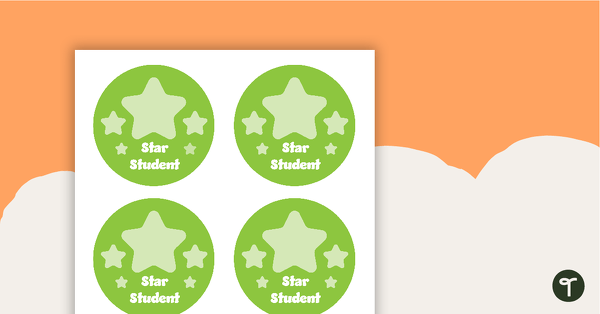 Plain Green - Star Student Badges teaching resource