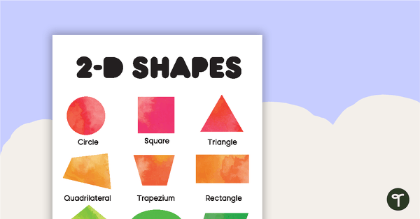 2D Shapes Poster - Colour teaching resource