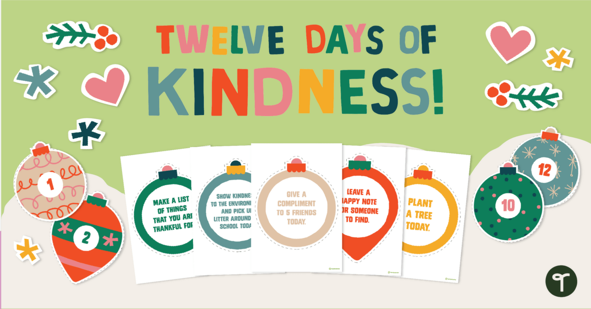 Twelve Days of Christmas Kindness – Christmas Bulletin Board teaching resource