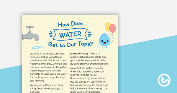 How Does Water Get to Our Taps? – Worksheet teaching resource