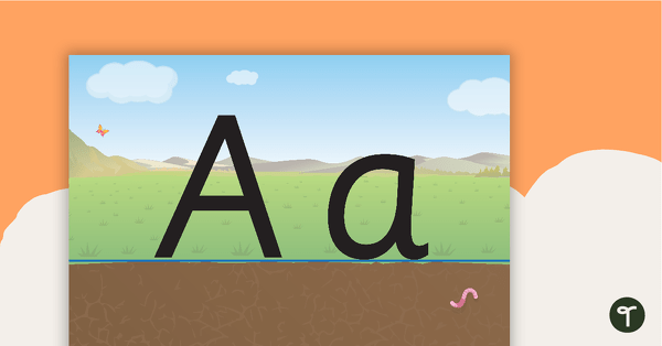 Handwriting Posters - Dirt, Grass and Sky Background teaching resource