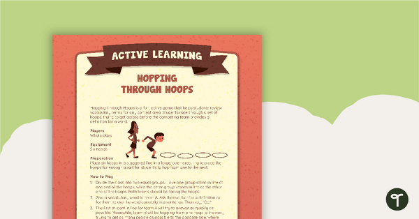 Hopping Through Hoops Active Game teaching resource
