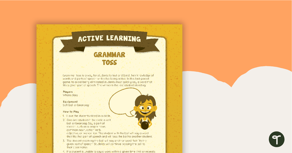 Grammar Toss Active Game teaching resource