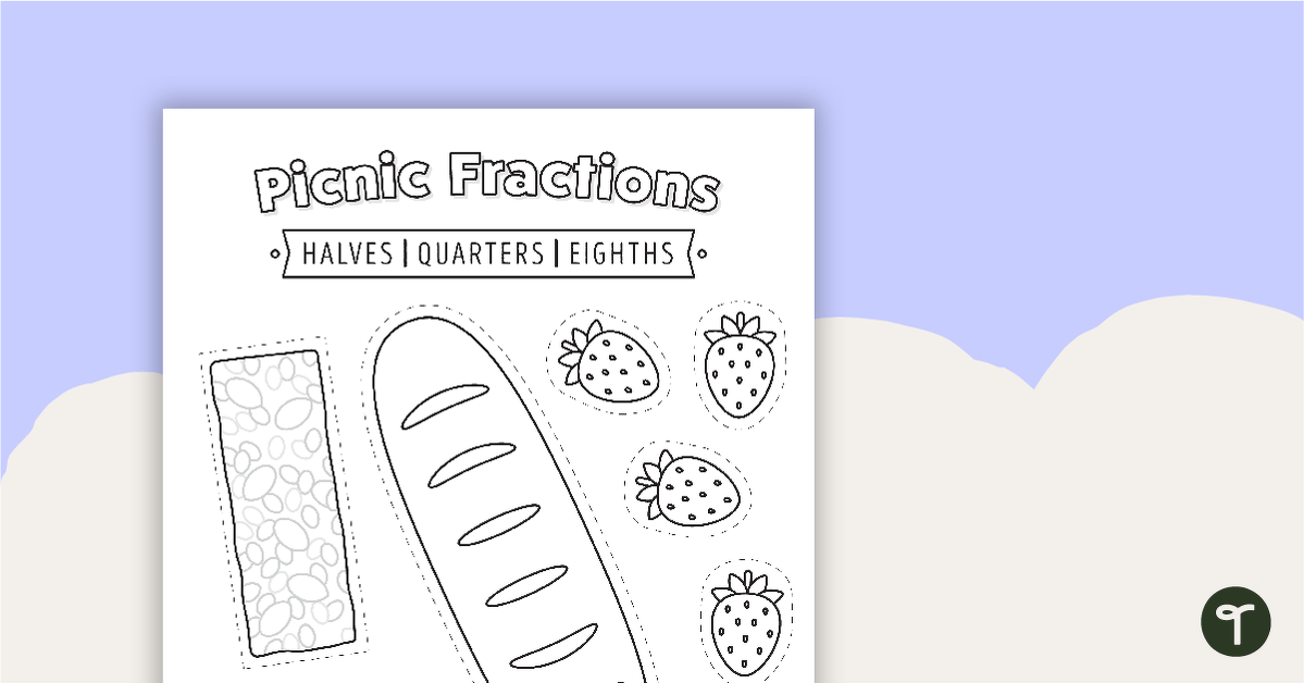 Picnic Fractions Worksheet teaching resource