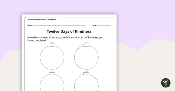 Preview image for Twelve Days of Kindness – Holiday Worksheet - teaching resource