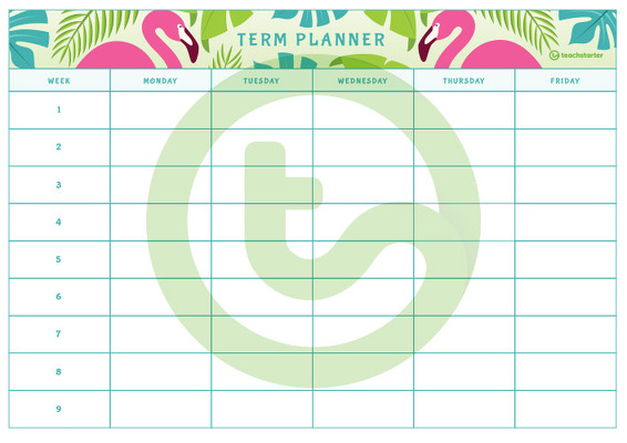Tropical Paradise Printable Teacher Diary - 9, 10 and 11 Week Term Planners teaching resource