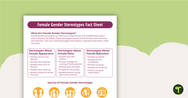 Image of Female Gender Stereotypes Fact Sheet