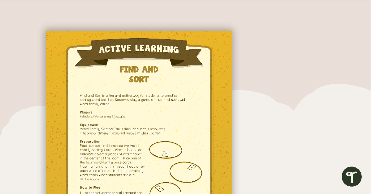 Find and Sort Active Game teaching-resource