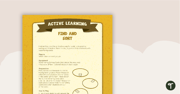 Go to Find and Sort Active Game teaching resource