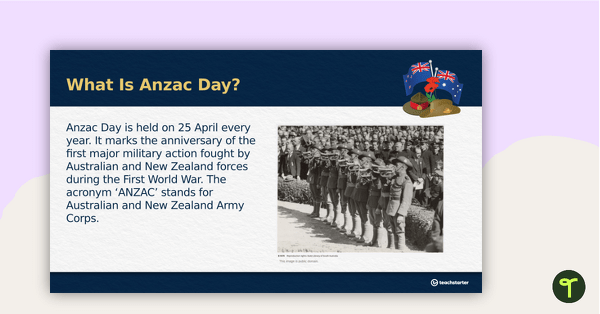 Go to Anzac Day Assembly PowerPoint Teaching Resource