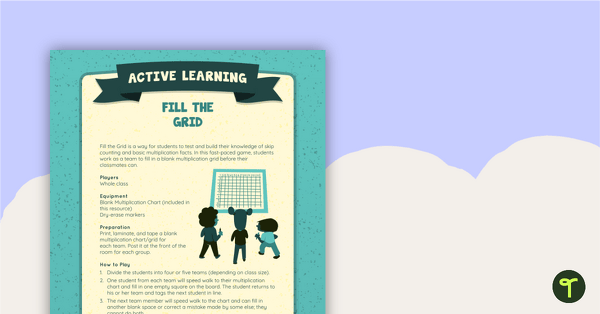 Fill the Grid Active Game teaching resource