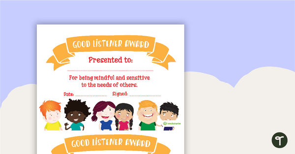 Good Listener Award teaching resource