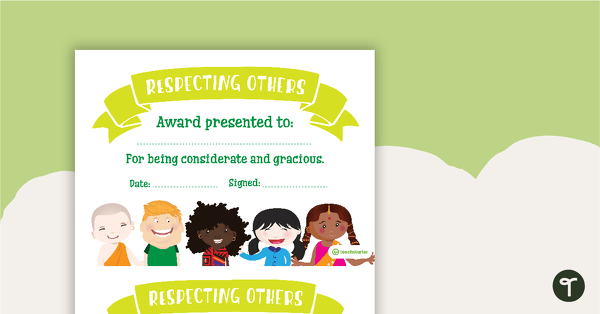 Respecting Others Award teaching resource