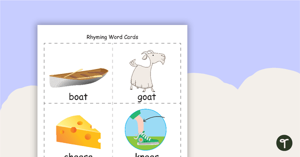Rhyming Word Cards teaching resource