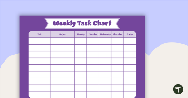 Plain Purple - Weekly Task Chart teaching resource