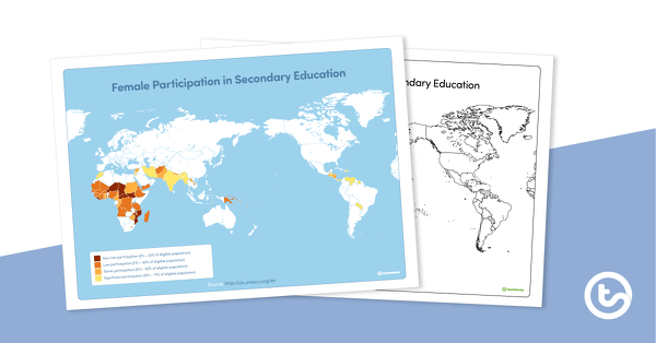 去女性参与中等教育世界地图教学资源