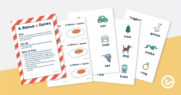 Preview image for A Rhyme a Dozen - Matching Game - teaching resource