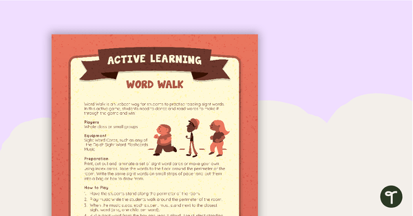 Preview image for Word Walk Active Game - teaching resource