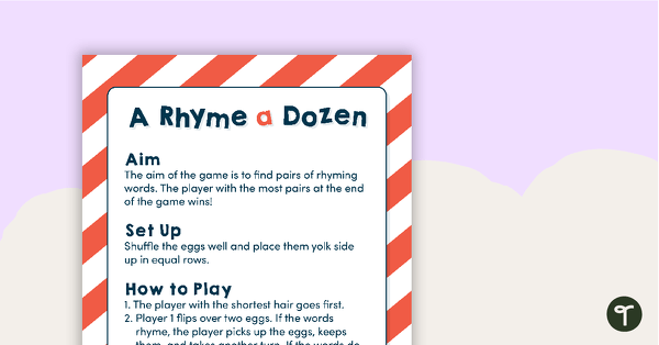 A Rhyme a Dozen - Matching Game teaching resource