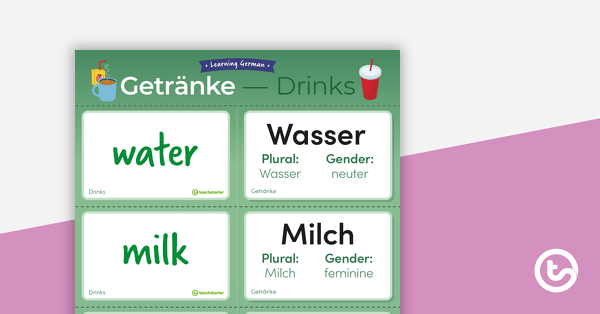 Drinks – German Language Flashcards teaching resource