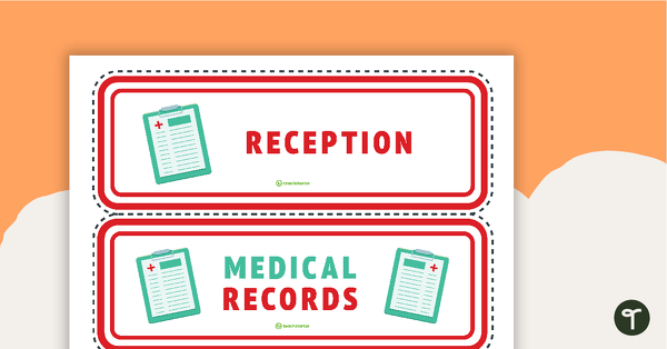 Go to Medical Records and Reception Signs - Doctor's Surgery teaching resource