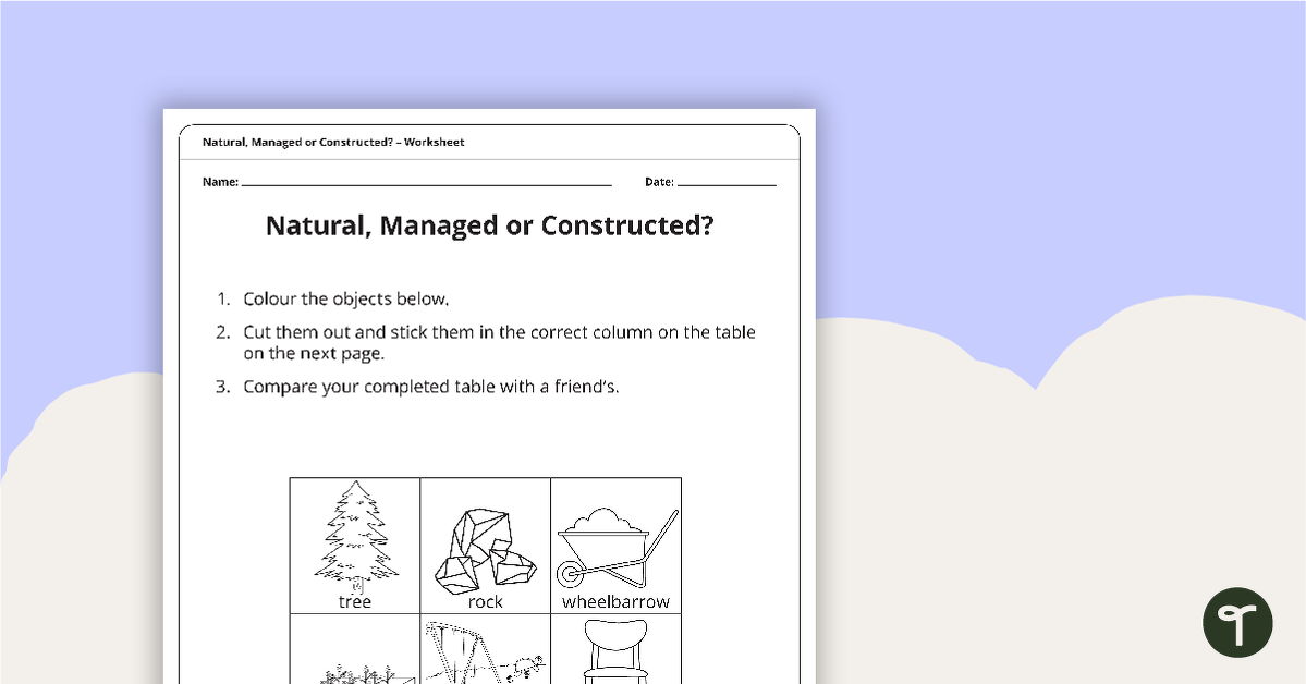 Natural, Managed or Constructed? - Worksheet teaching resource