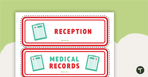 Medical Records and Reception Signs - Doctor's Surgery teaching resource