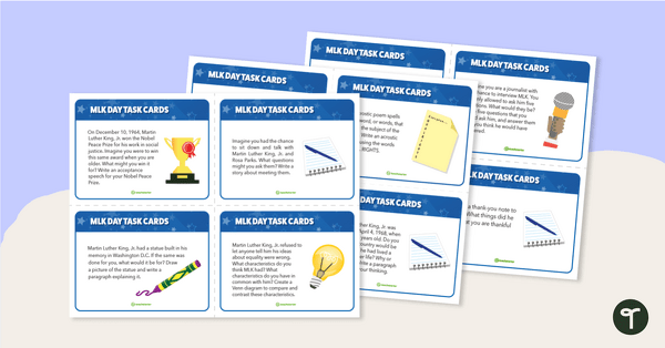 MLK日任务卡的预览图像 - 教学资源