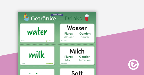 Drinks – German Language Flashcards teaching resource