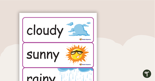 34 Weather Vocabulary Words teaching resource