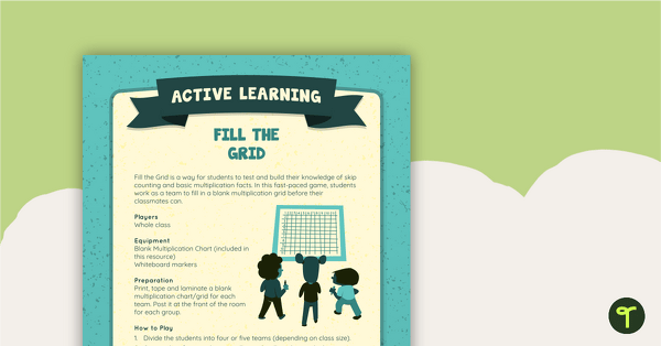 Fill the Grid Active Game teaching resource