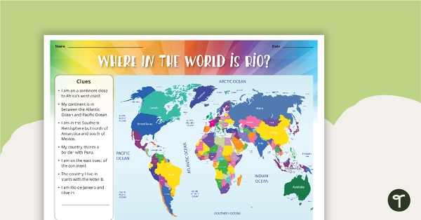 Where is Rio? - Worksheet teaching resource