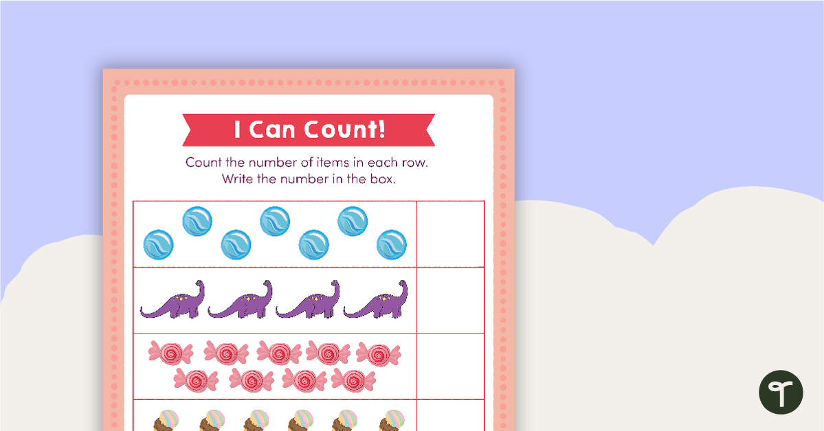 I Can Count - Worksheet teaching resource