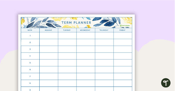 Vintage Roses Printable Teacher Diary - 9, 10 and 11 Week Term Planners teaching resource
