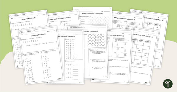 Image of Fractions, Decimals and Percentages Worksheets