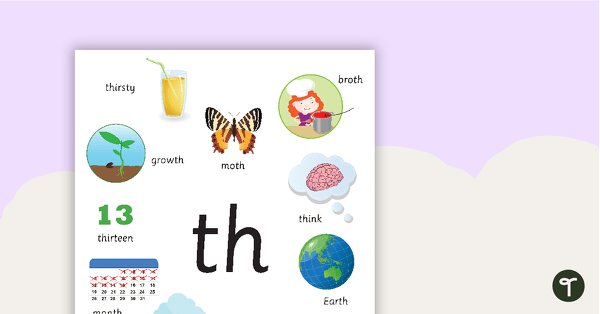 Go to Th digraph Poster teaching resource