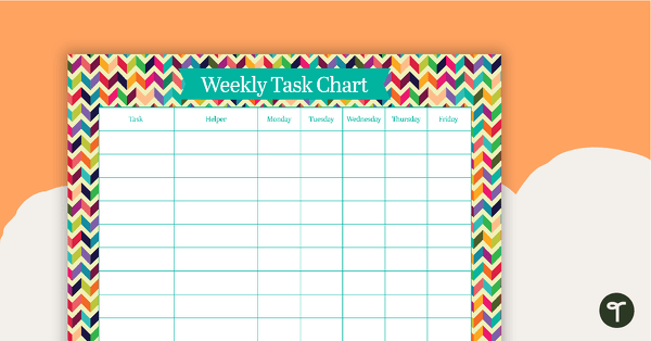 Bright Chevron - Weekly Task Chart teaching resource