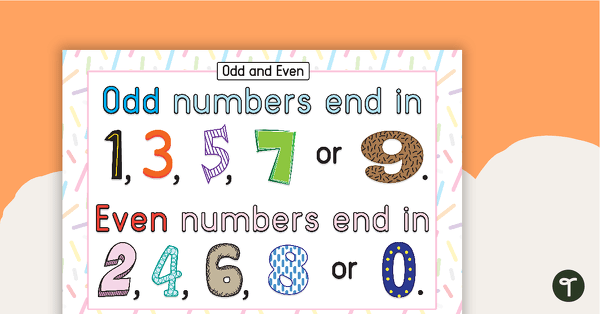 Odd and Even Numbers Poster teaching resource