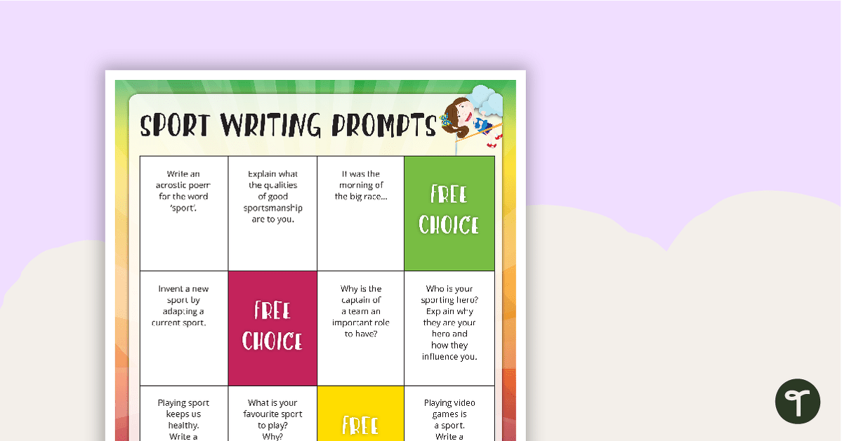 Sport Themed Writing Prompts teaching resource