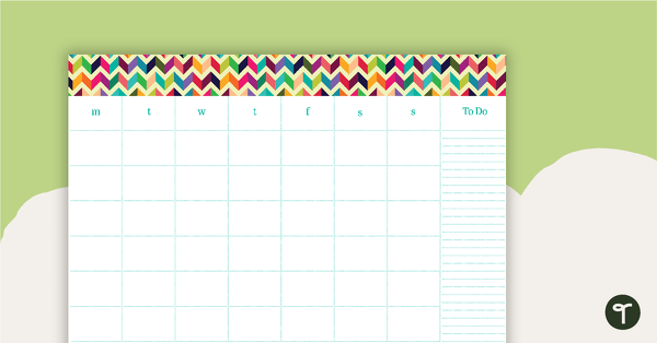 Bright Chevron - Monthly Overview teaching resource