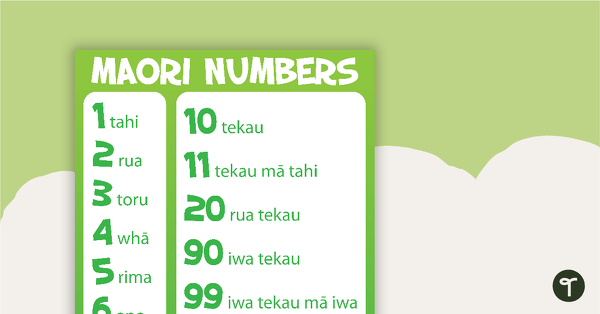 Numbers in Maori Poster teaching resource