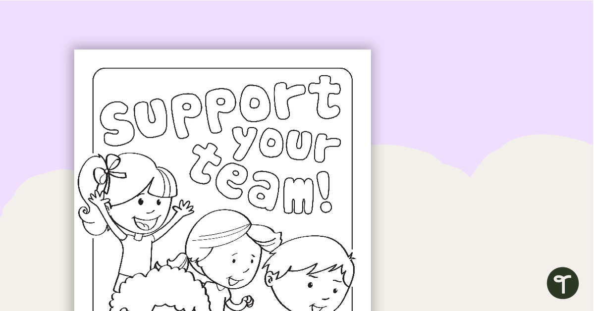 Support Your Team – Colouring Sheet teaching resource