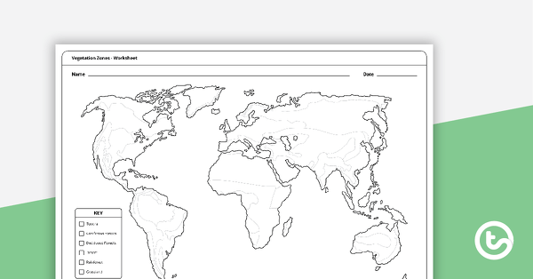 Vegetation Zones Mapping Template teaching resource