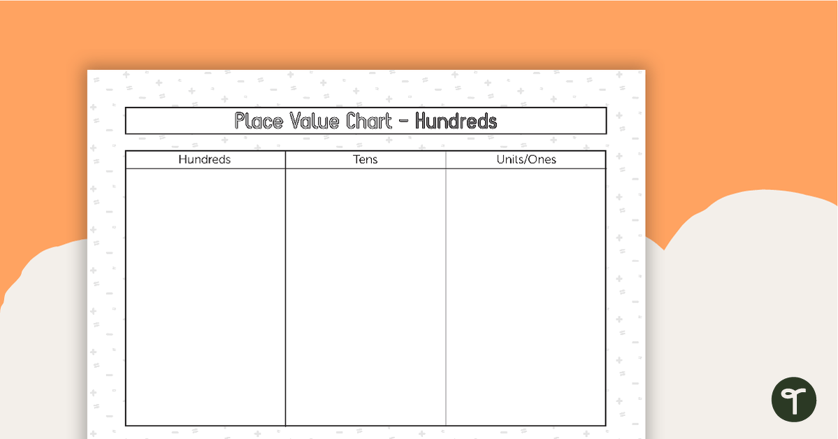 Place Value Chart - Hundreds teaching resource