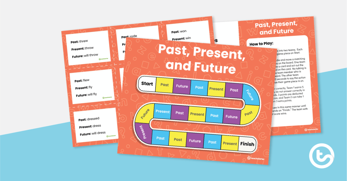 Past, Present, and Future - Verb Tenses Game teaching resource